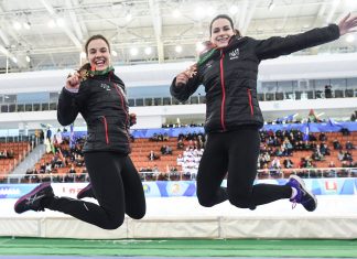 Grad medali panczenistów w Mińsku