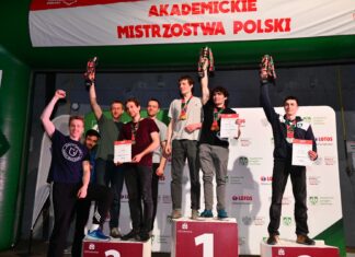 Lubelski UMed i krakowska AGH w złocie na ściankach